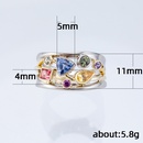 Multicolor Geometric Pattern Ladies Set with Zircon Wave Line Copper Ring Wholesalepicture5