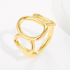 fashion copper plated 18K gold ring irregular adjustable ring