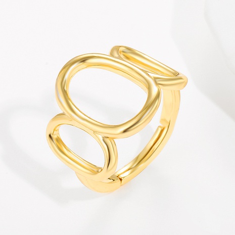fashion copper plated 18K gold ring irregular adjustable ring NHTIJ648730's discount tags