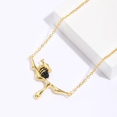 fashion copper plated 18K gold bee dripping oil pendant necklace