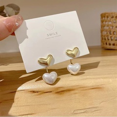 fashion pearl heart-shaped earrings simple alloy earrings