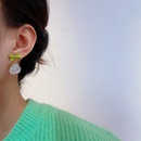 Simple light green bow earrings camellia flower alloy earringspicture8