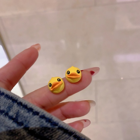 fashion small yellow duck earrings cute simple alloy earrings's discount tags