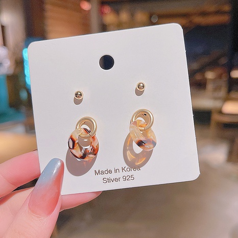 boucles d'oreilles vintage motif léopard simple acrylique géométrique en gros's discount tags