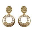 fashion hollow geometric double circle inlaid zircon trendy metal drop earringspicture11
