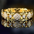 New Recommendation Through Flower Hollow Ladies Gold Plated Copper Ringpicture9