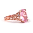 flower jewelry fashion pink zircon jewelry princess engagement rose gold copper ringpicture12