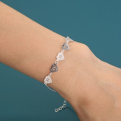 Bracelet fantaisie coeur élément bleu ciel bracelet cuivre lumineux bijoux