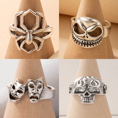 jewelry smile cry skull alloy gear irregular single ring