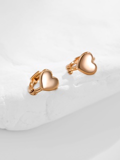 Boucles d'oreilles créoles en cuivre en forme de coeur brillant uni vintage en gros
