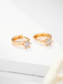 Simple Fashion Geometric Inlaid Zircon Copper Earringspicture8