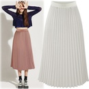 Fashion elastic waist solid color chiffon skirt pleated skirtpicture7