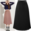 Fashion elastic waist solid color chiffon skirt pleated skirtpicture8
