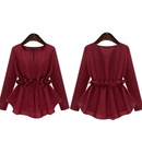 Fashion solid color waist slim cotton linen shirtpicture11
