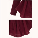Fashion solid color waist slim cotton linen shirtpicture13
