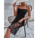 Fashion spring and summer new solid color halter neck stitching dress womenspicture8