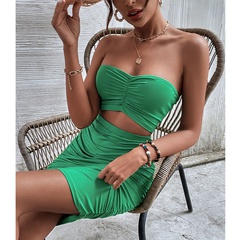 Fashion spring and summer new solid color sleeveless two-piece women's clothing