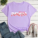 Fashion Flower Letter Print Ladies Loose Casual TShirtpicture12