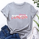 Fashion Flower Letter Print Ladies Loose Casual TShirtpicture13