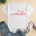 Fashion Flower Letter Print Ladies Loose Casual TShirtpicture17