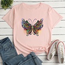 Colorful Butterfly Fashion Print Ladies Loose Casual TShirtpicture9