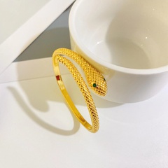 nouveau bracelet en zircon serti de diamants en forme de serpent en or 18 carats plaqué cuivre