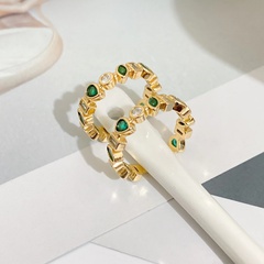 Neuer kleiner offener weiblicher Ring aus 18 Karat Gold mit verkupfertem Mikrodiamant