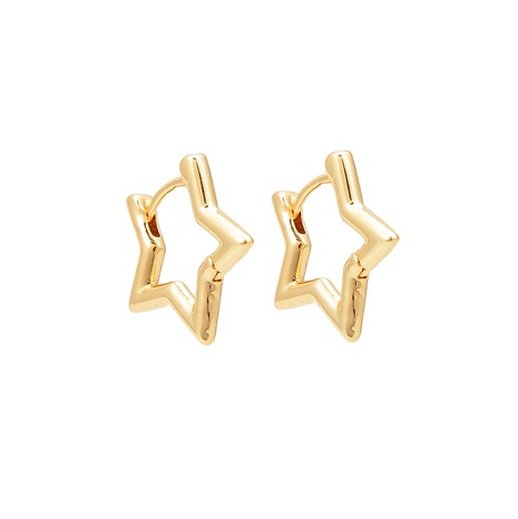 simple gold star shaped copper earrings wholesale NHWEI648881's discount tags