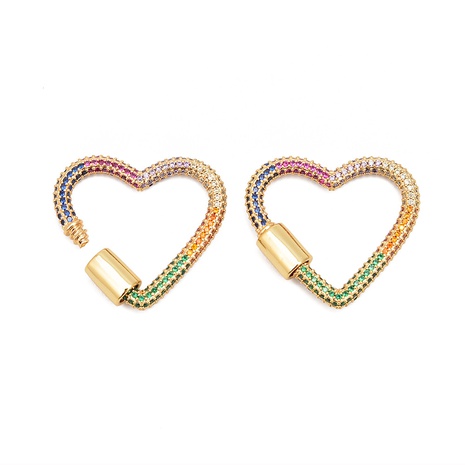 jewelry accessories copper micro-set color zircon heart twist buckle NHWEI648896's discount tags