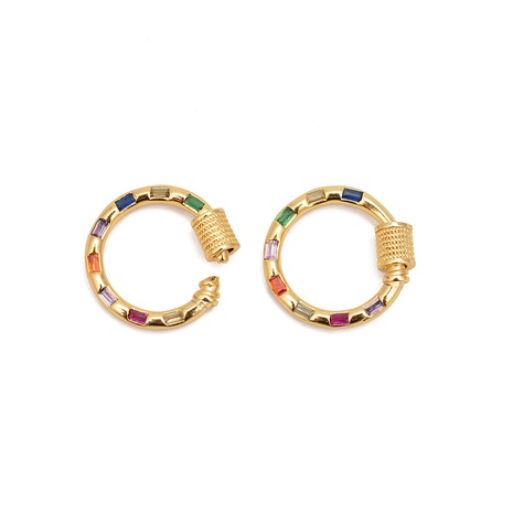 jewelry accessories button copper micro-set color zircon round turnbuckle NHWEI648904's discount tags