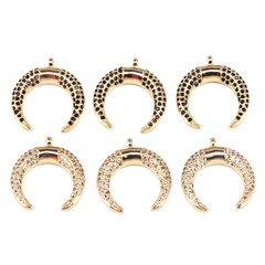 fashion copper micro-inlaid zircon moon pendant simple jewelry accessories