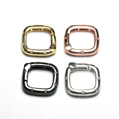 fashion copper gold-plated square DIY jewelry buckle spring buckle
