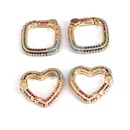 Copper Gold Plated Colored Zircon Square Heart Spring Bucklepicture5