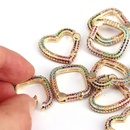 Copper Gold Plated Colored Zircon Square Heart Spring Bucklepicture6