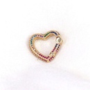 Copper Gold Plated Colored Zircon Square Heart Spring Bucklepicture8