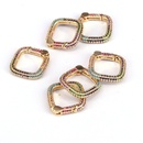 Copper Gold Plated Colored Zircon Square Heart Spring Bucklepicture9