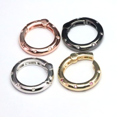 DIY bag accessories copper gold-plated round opening spring buckle