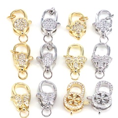 new jewelry accessories DIY copper micro-encrusted zircon lobster clasp