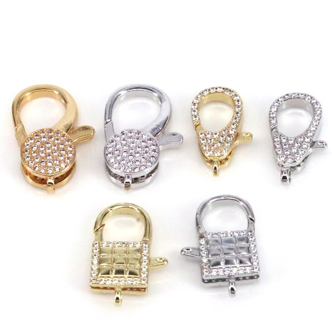 link buckle diy copper micro-set zircon lobster buckle jewelry accessories NHWEI648975's discount tags