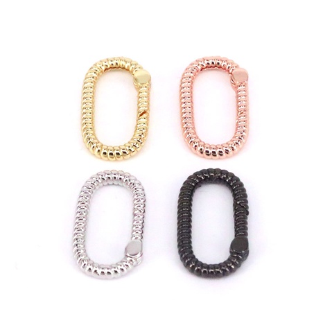 new open button copper gold-plated oval spring buckle keychain wholesale's discount tags