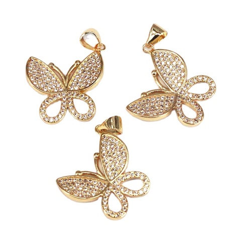 Creative New Cute Butterfly Pendant Copper Gold Plated DIY Jewelry Accessories   NHWEI648986's discount tags