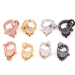 simple copper gold-plated lobster clasp micro-set zircon keychain jewelry accessories