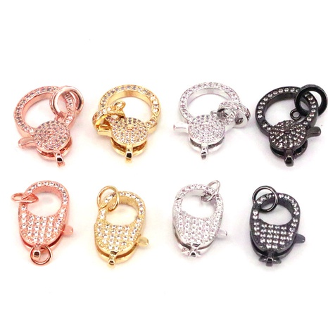 simple copper gold-plated lobster clasp micro-set zircon keychain jewelry accessories NHWEI648992's discount tags