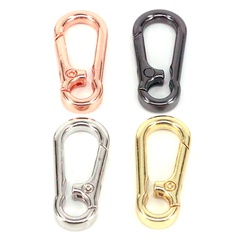 new copper gold-plated open buckle geometric shape spring buckle keychain