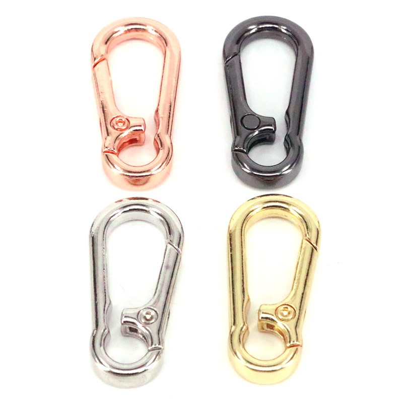 new copper goldplated open buckle geometric shape spring buckle keychain