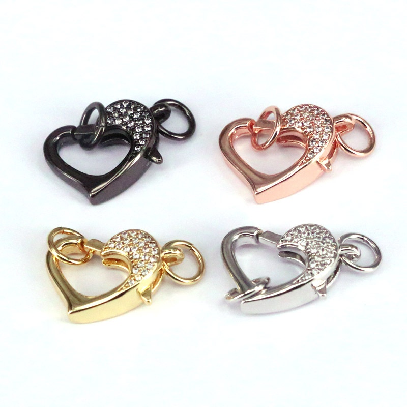 fashion copper goldplated geometric heartshaped jewelry accessories button