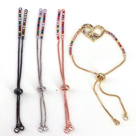 DIY Jewelry Accessories Copper Color Zirconium Push-Pull Adjustable Bracelet  NHWEI648985's discount tags