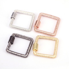 fashion copper micro-inlaid zircon square screw buckle jewelry accessories buckle
