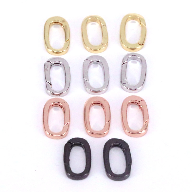 wholesale bag accessories button copper goldplated oval spring buckle