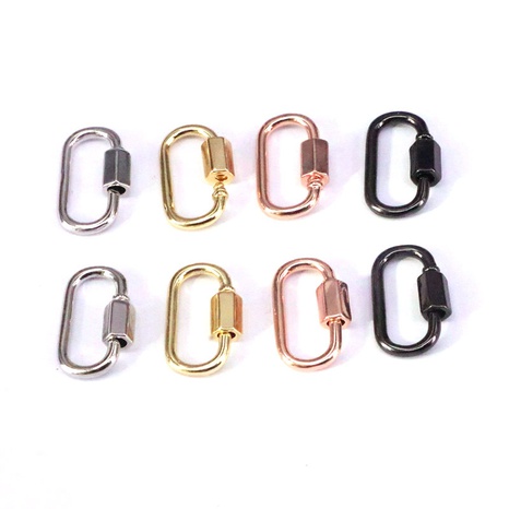 DIY Jewelry Accessories Button Copper Gold Plated Oval Turnbuckle Keychain NHWEI648984's discount tags